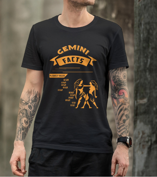 Gemini Facts Awesome Zodiac Sign Daily Value Intelligent Sarcastic Stubborn Rebellious Savage Problem Solving Loyal Lie Detecting Sweetest Dangerous T-Shirt