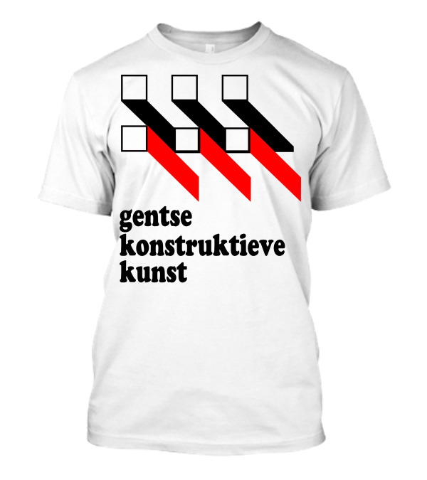 Gentse Konstruktieve Kunst Black And Red Geometric T-Shirt