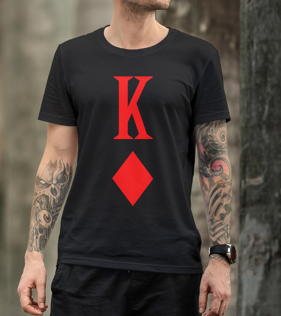 K Red Diamond Playing Card Queen King Of Diamonds T-Shirt