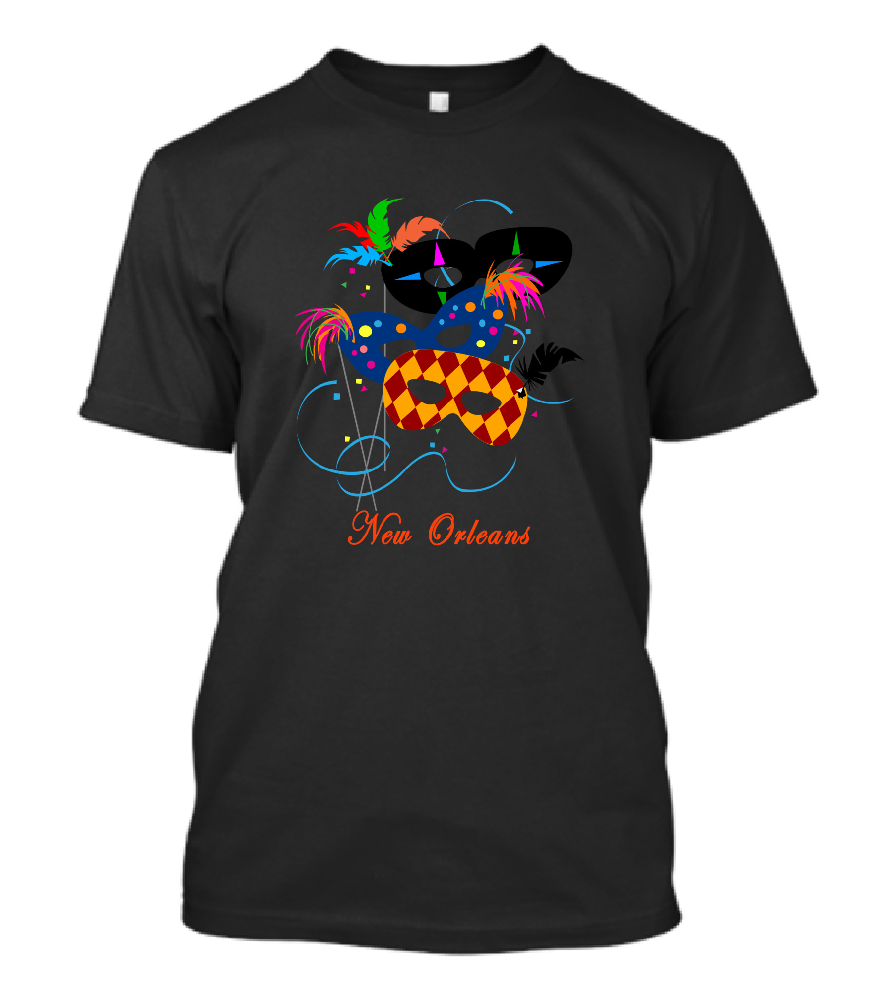 Mardi Gras Masks New Orleans Feathers T-Shirt