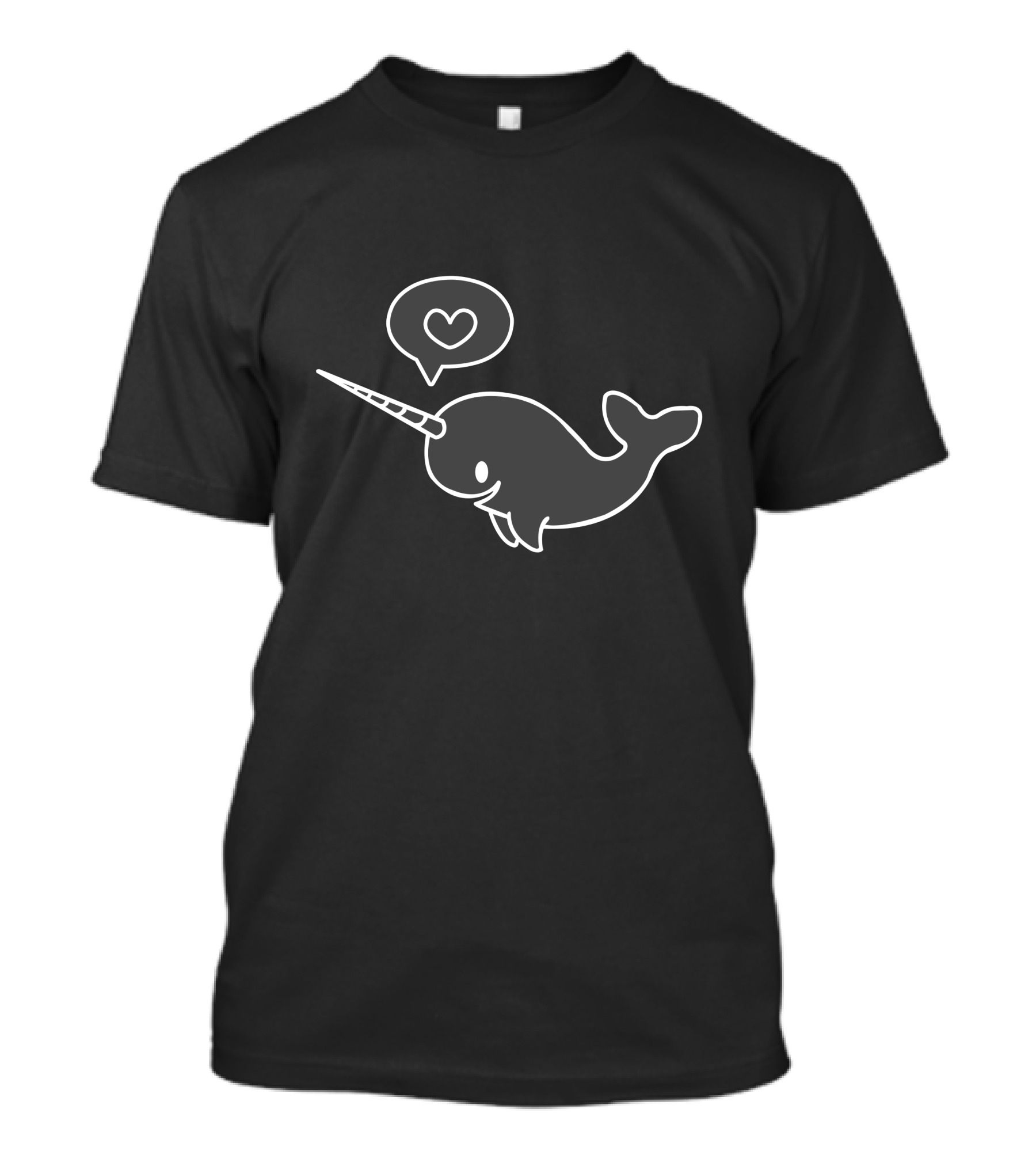 Narwhal With Heart Bubble Love T-Shirt