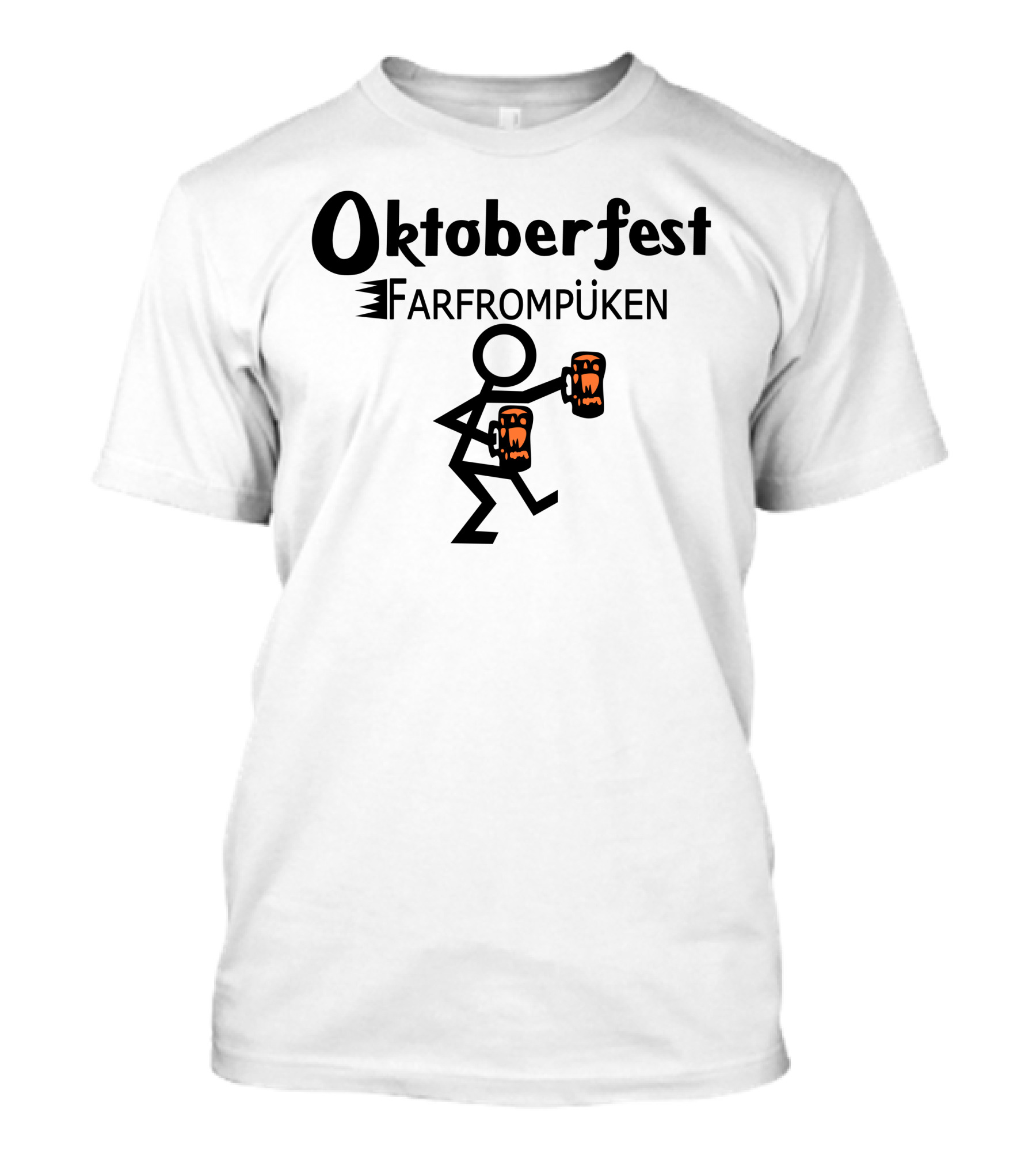 Oktoberfest Farfrompuken Stick Figure With Beer Mugs T-Shirt