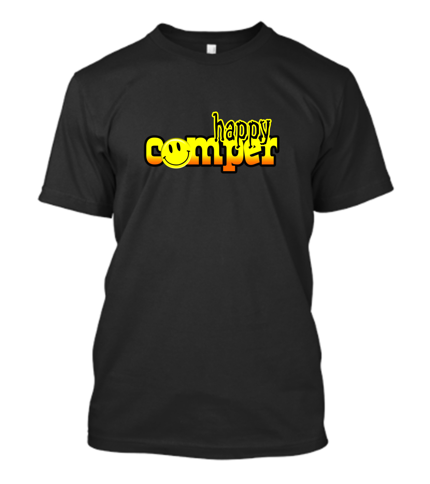 Happy Camper Smiley Face Text T-Shirt