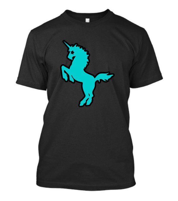 Punk Rock Unicorn Star Eyed Teal T-Shirt