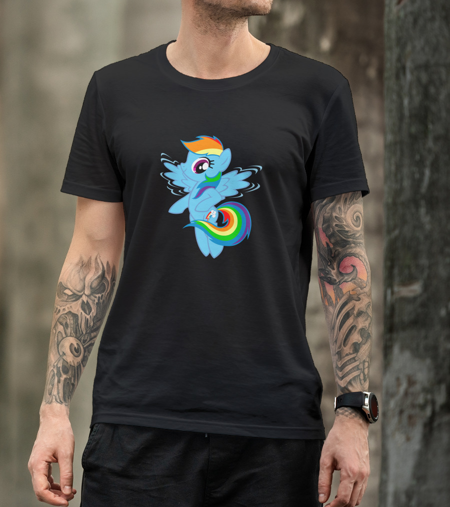 Rainbow Dash My Little Pony Flying Rainbow Mane And Tail T-Shirt