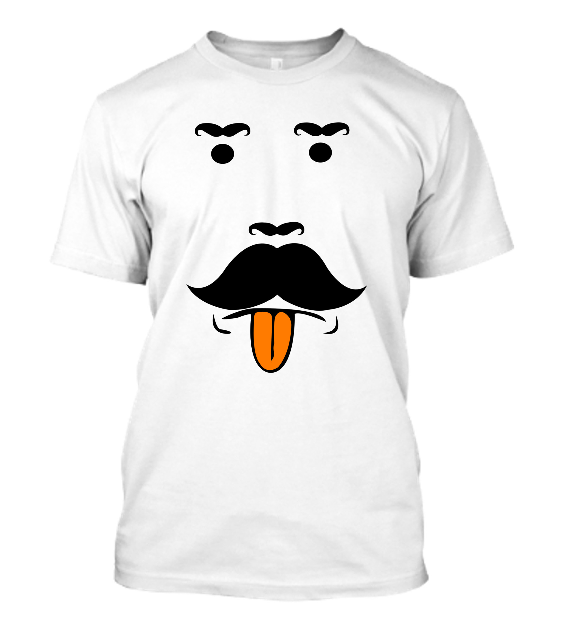 Raspberries Mustache Face With Orange Tongue T-Shirt