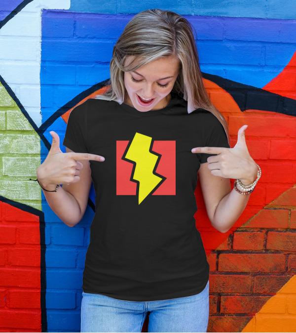 Red And Yellow Lightning Bolt Symbol T-Shirt
