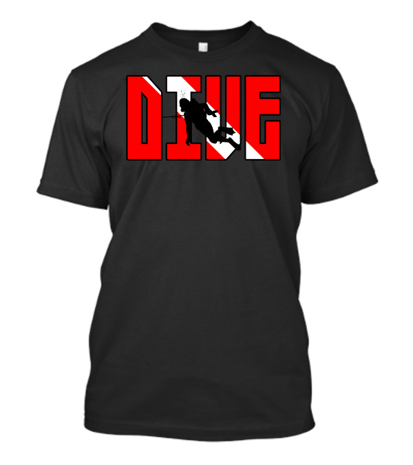 Scuba Diver Silhouette Dive Flag Dark T-Shirt