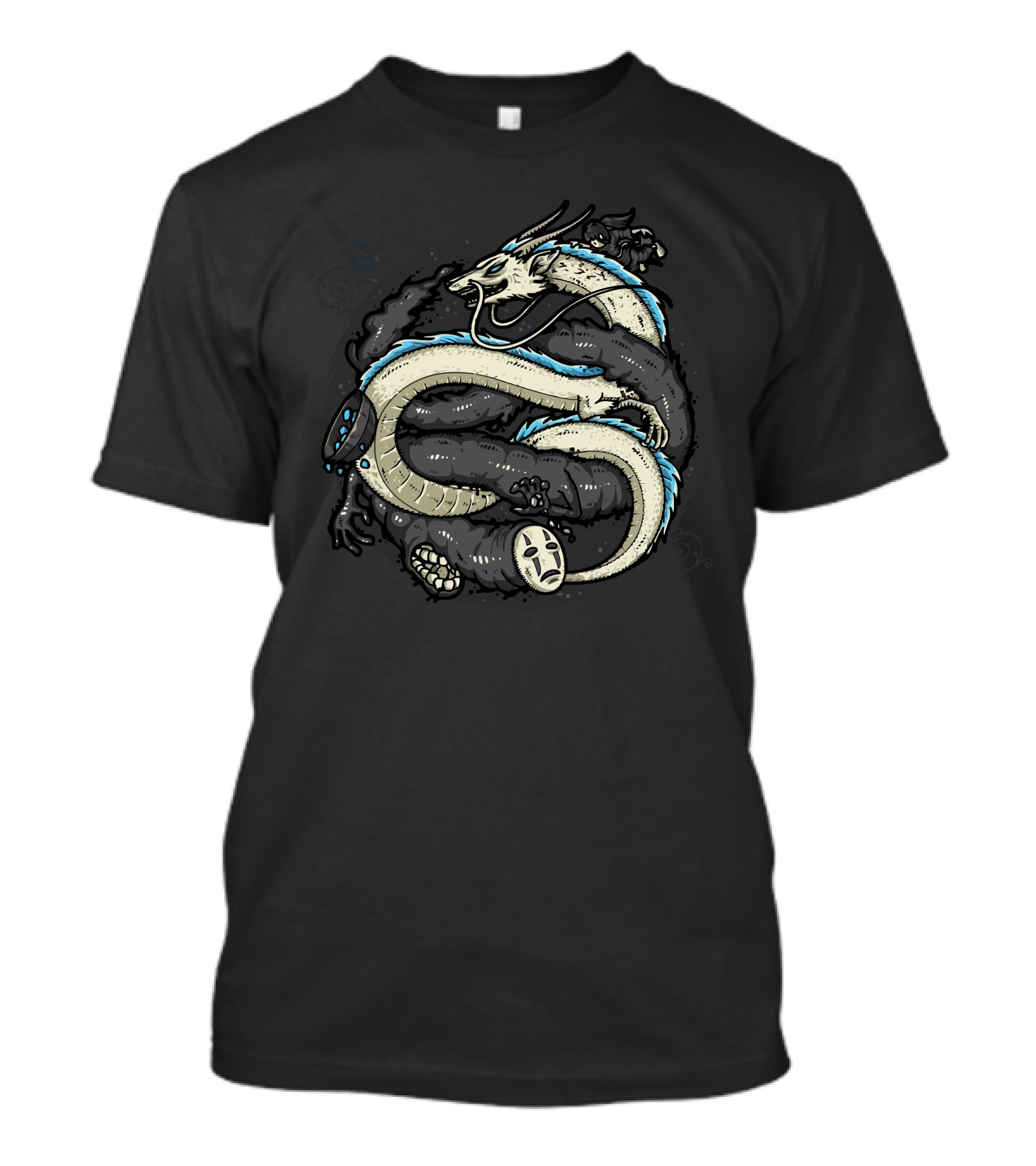 Haku Spirited Away Spirit Dream Dragon Noir T-Shirt