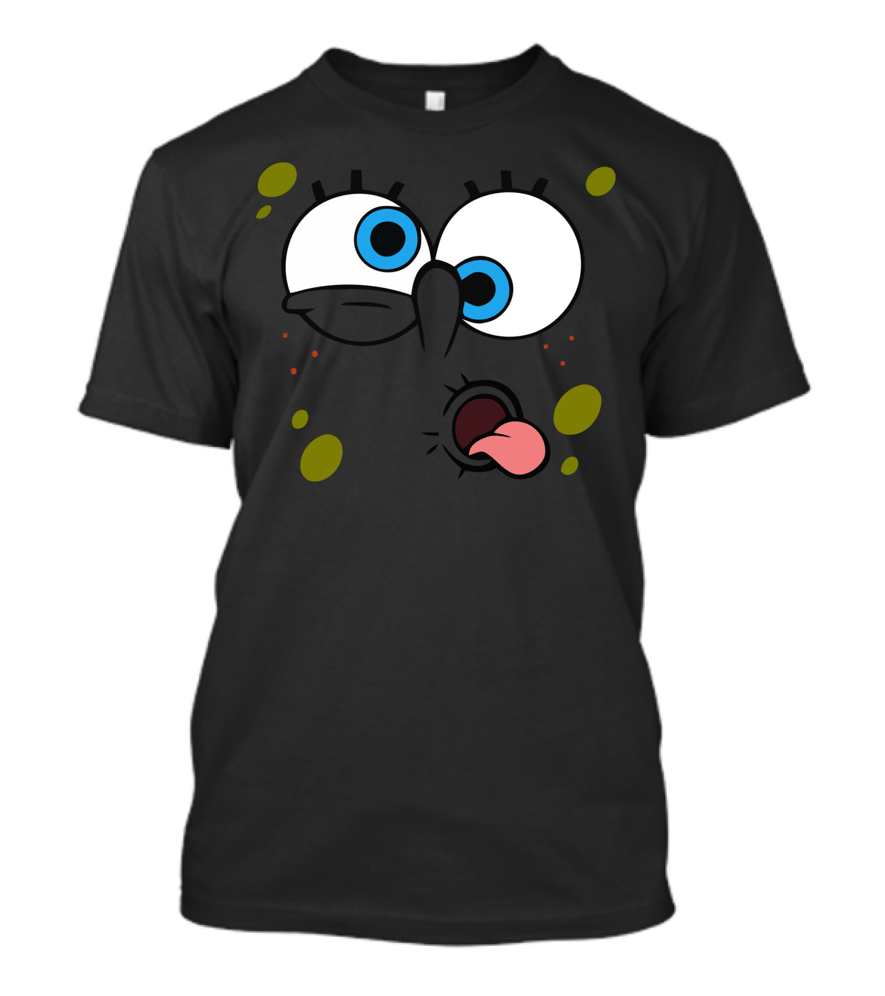 SpongeBob Funny Face Expression With Tongue And Big Eyes T-Shirt