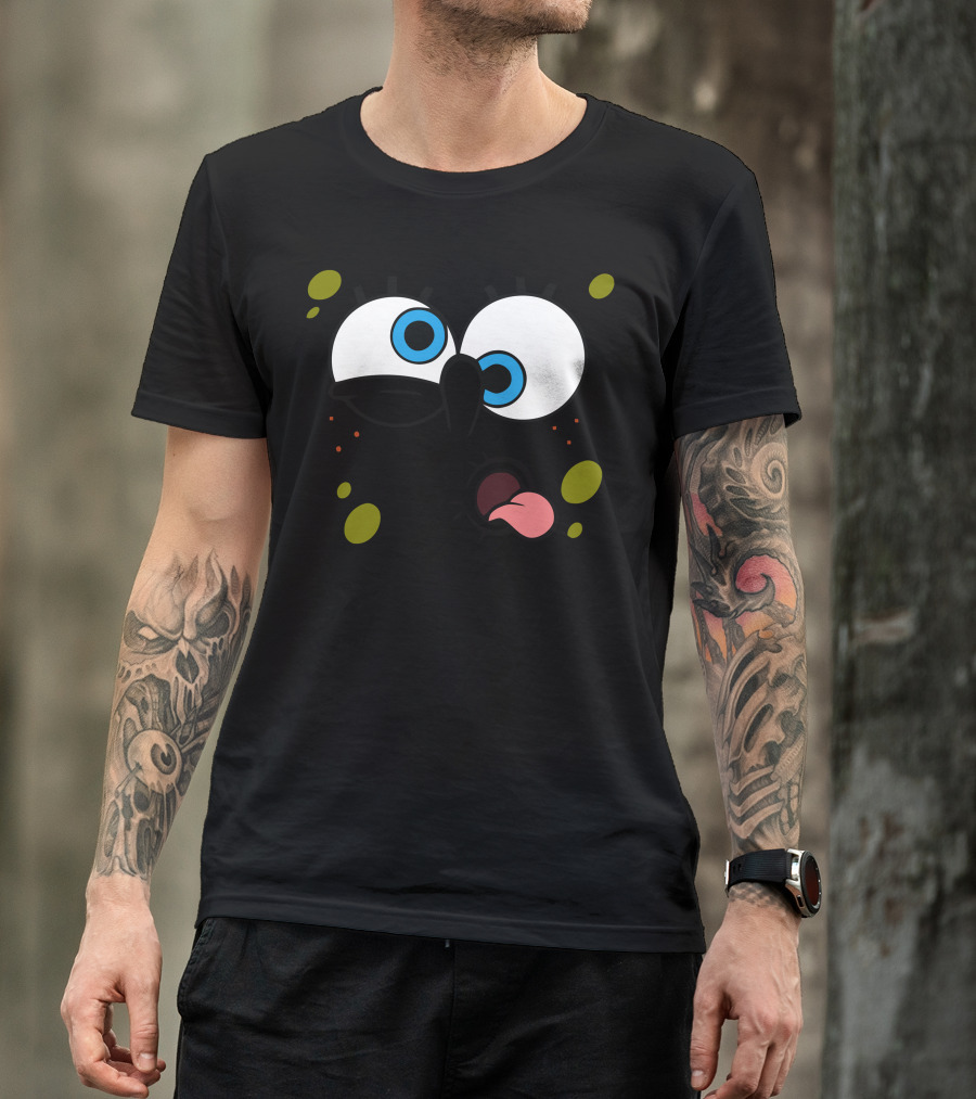 SpongeBob Funny Face Expression With Tongue And Big Eyes T-Shirt