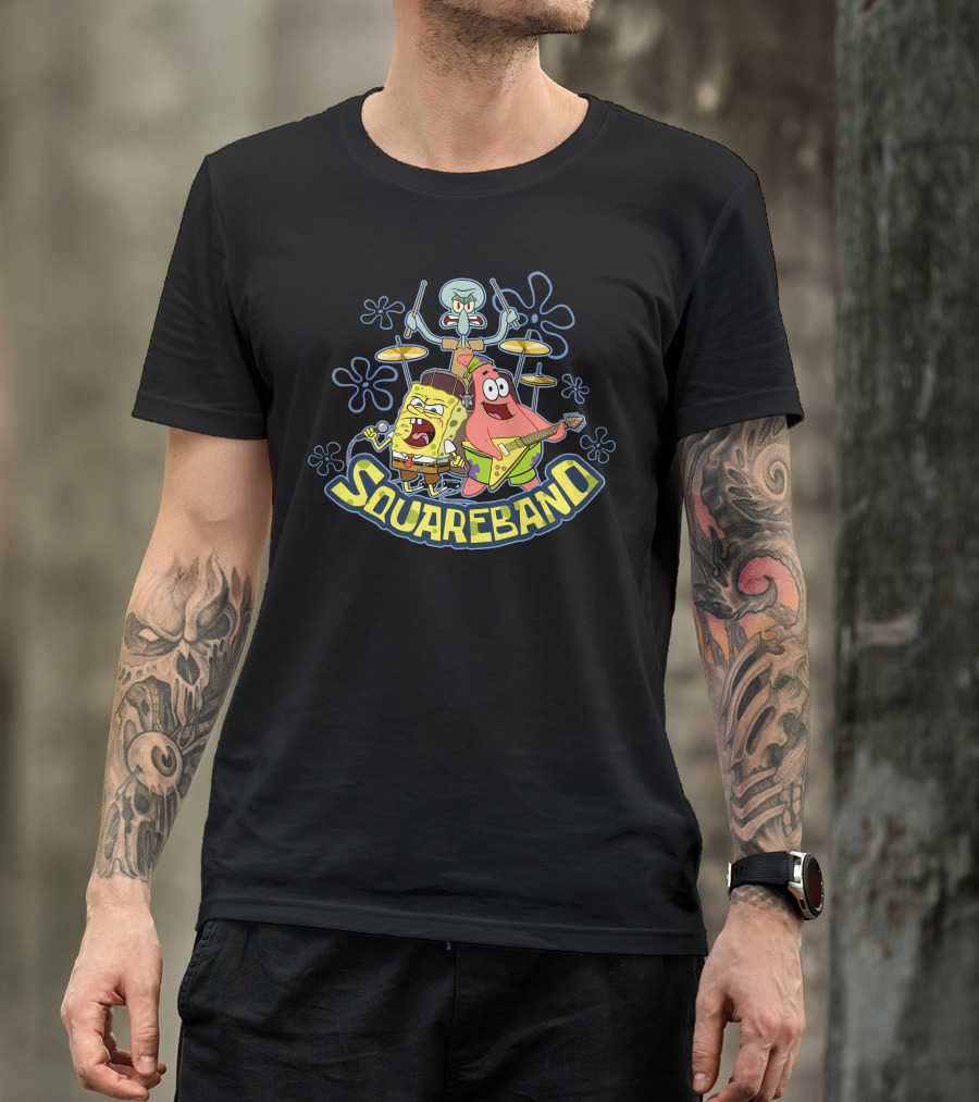Spongebob Squareband Musical Trio With Drums And Guitars T-Shirt