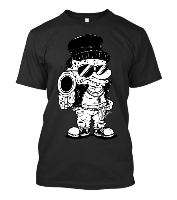 Spongebozz Cartoon Gangster Style With Sunglasses And Hat T-Shirt