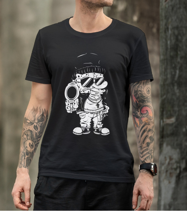 Spongebozz Cartoon Gangster Style With Sunglasses And Hat T-Shirt