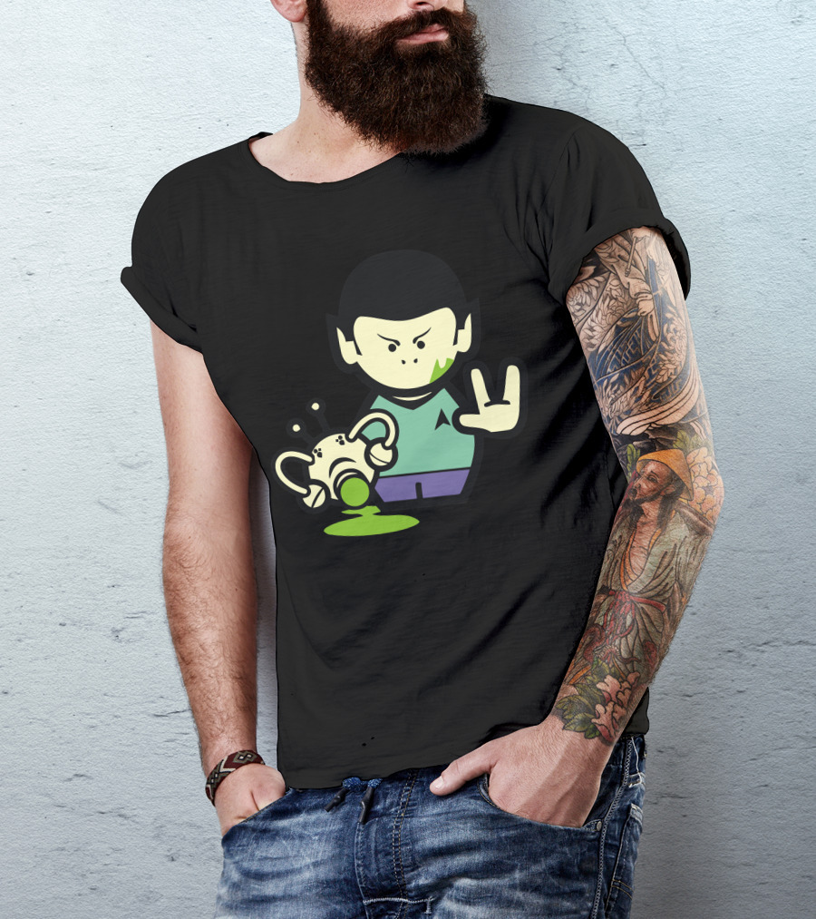 Star Trek Spock Cartoon Alien Encounter T-Shirt