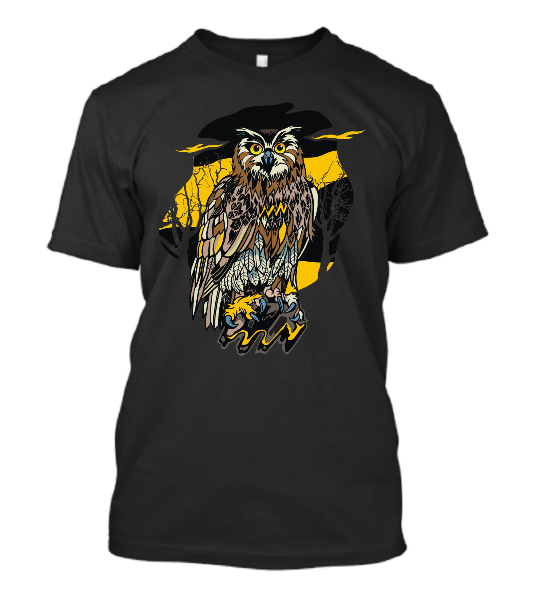Sundown Owl Forest Silhouette Twilight Sky T-Shirt