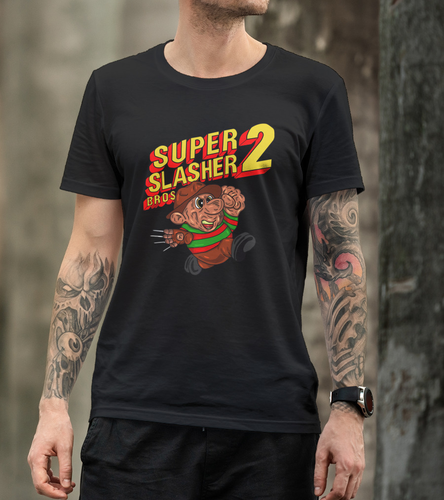 Super Slasher Bros 2 Freddy Krueger Super Mario Crossover T-Shirt