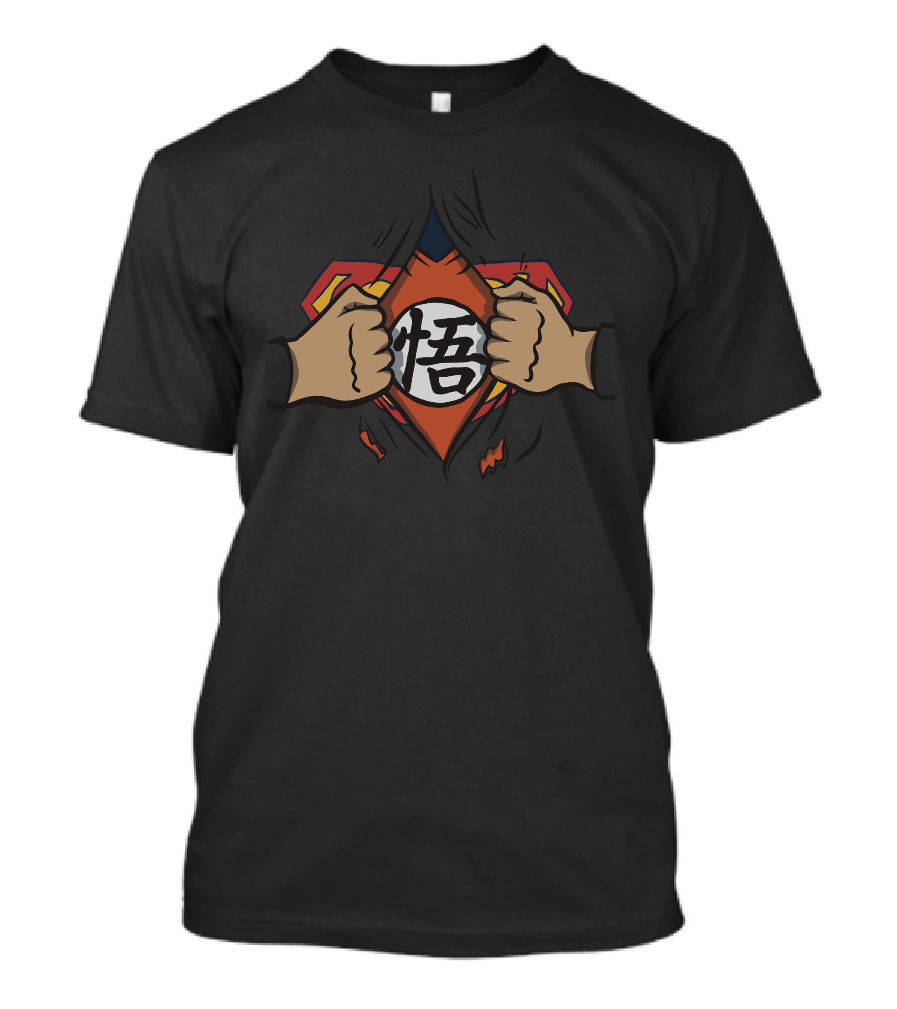 Super Saiyan Man Goku Symbol Fusion With Hero Crest T-Shirt