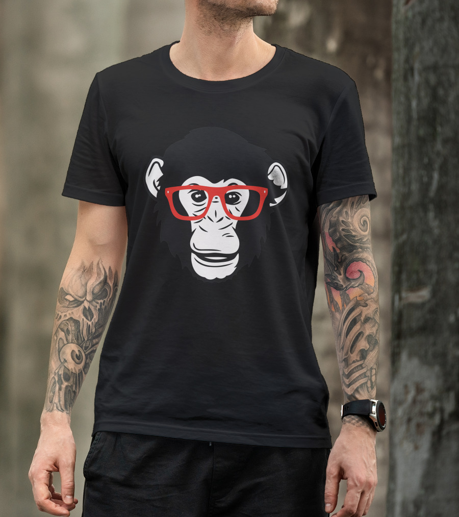 Swag Monkey Wearing Red Glasses T-Shirt