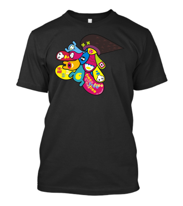 The Breakout Monster Crew Free Free Free Colorful Faces And Ye Ah T-Shirt