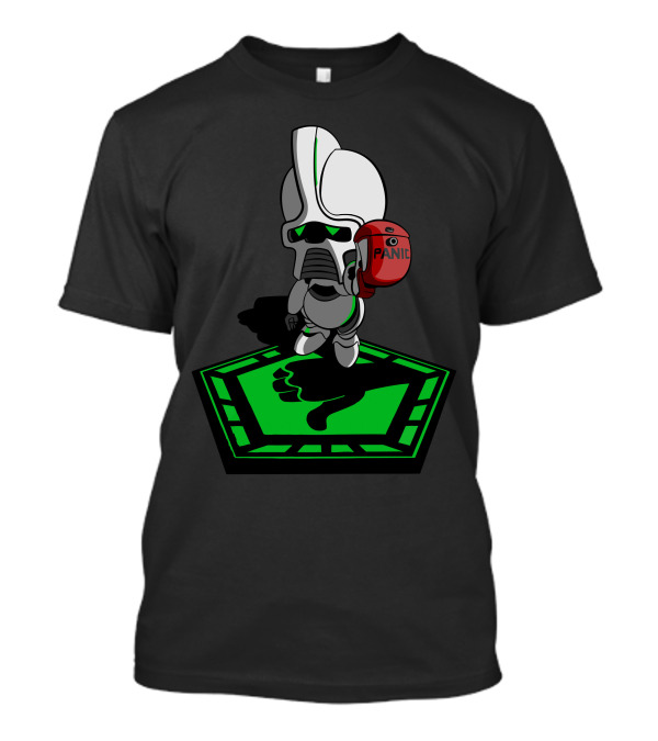 Panic Robot On Green Cursor In The HitchhikerS Guide To The Galactica T-Shirt