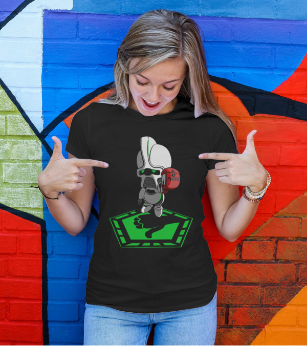 Panic Robot On Green Cursor In The HitchhikerS Guide To The Galactica T-Shirt