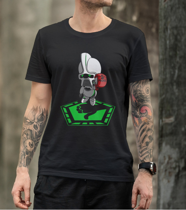 Panic Robot On Green Cursor In The HitchhikerS Guide To The Galactica T-Shirt