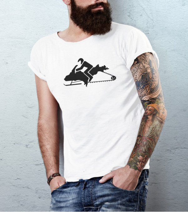 Upper Peninsula UP Snowmobile Silhouette Sledders Com Ash T-Shirt