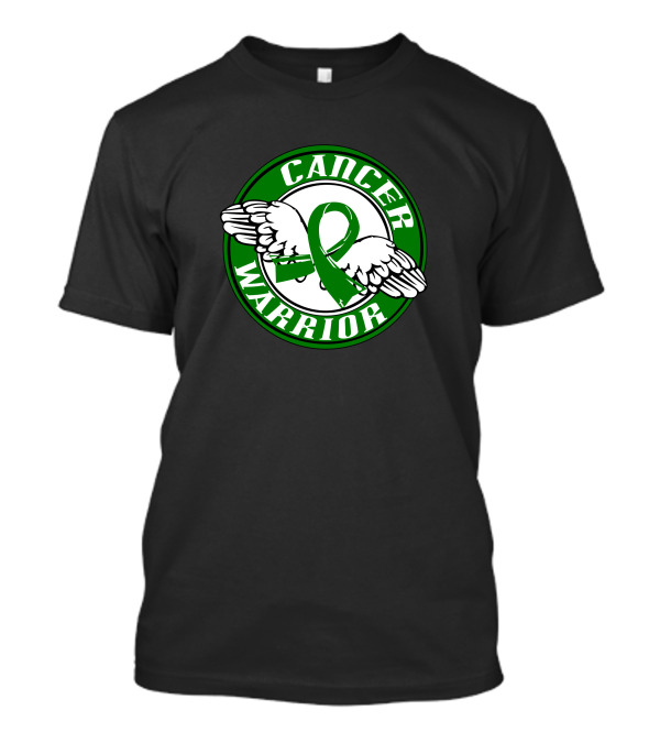 Cancer Warrior Green Ribbon Winged Emblem T-Shirt