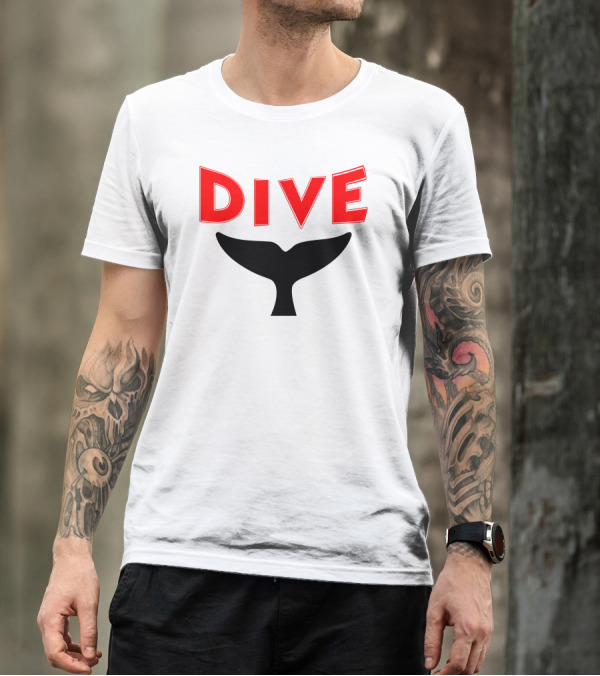 Dive Whale Design Scuba Dive Tail T-Shirt