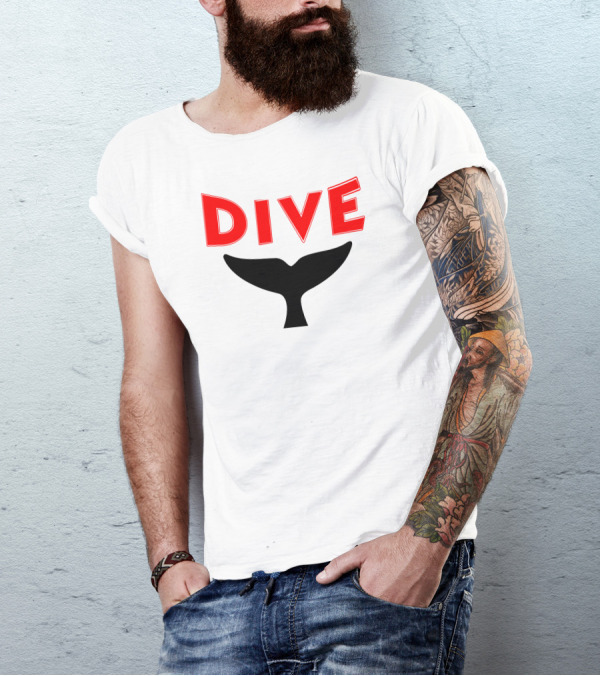 Dive Whale Design Scuba Dive Tail T-Shirt