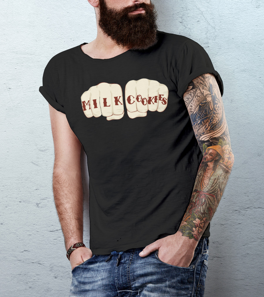 Milk Cookies Fists Knuckles Typography T-Shirt