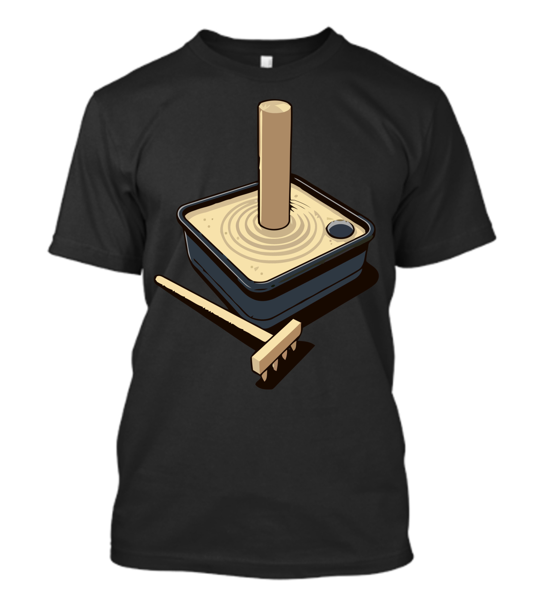 Zen Rock Garden Tabletop Meditation Sand Pit With Rake T-Shirt