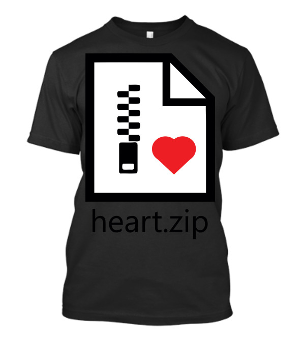 Heart.zip File Icon With Red Heart And Zipper T-Shirt