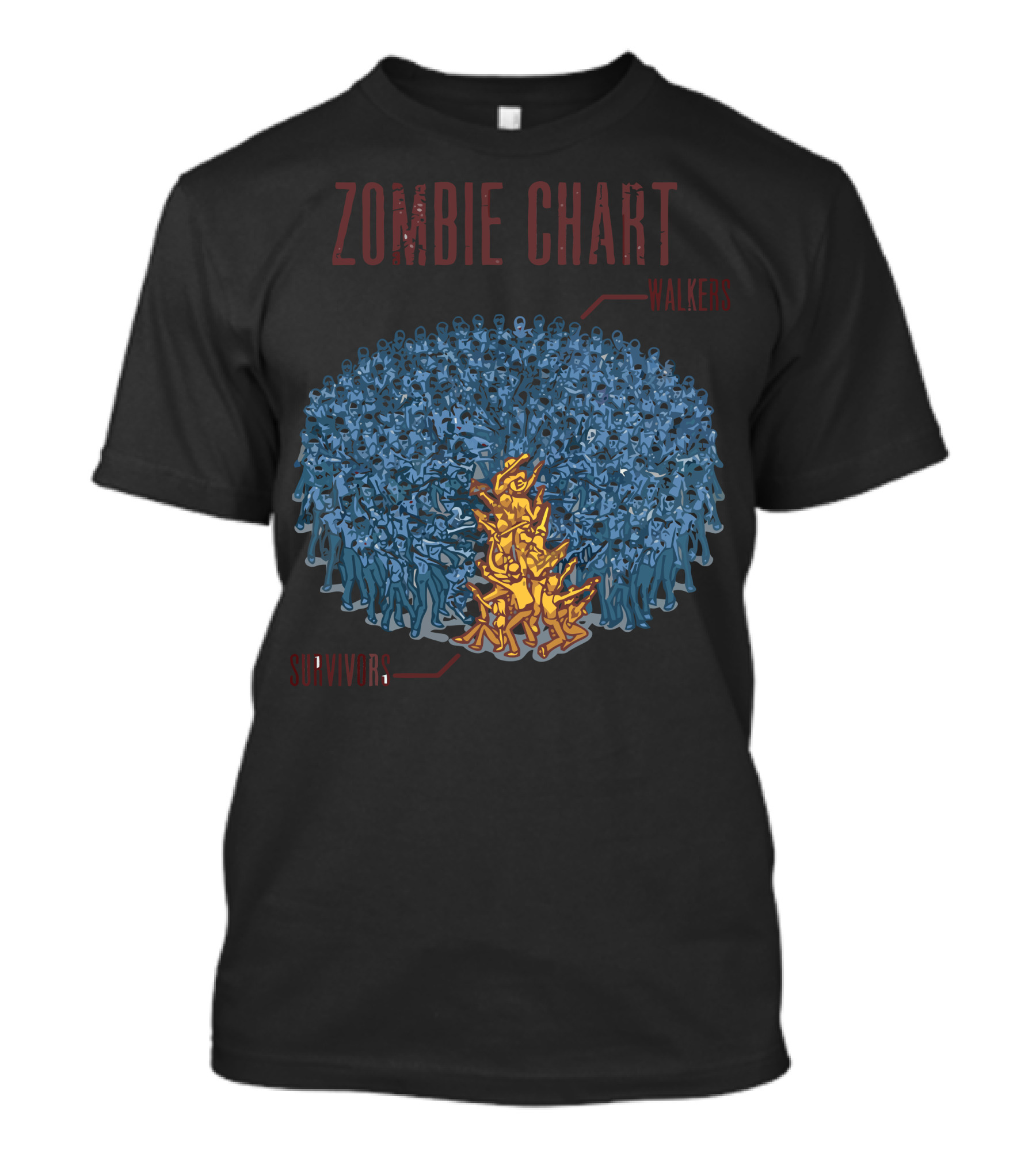 Zombie Chart Walkers Survivors T-Shirt
