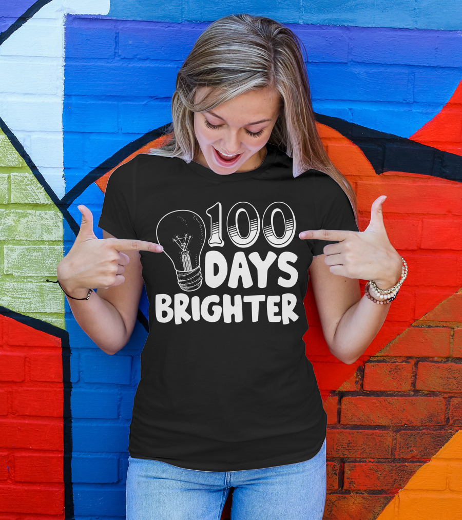 100 Days Brighter Light Bulb T-Shirt