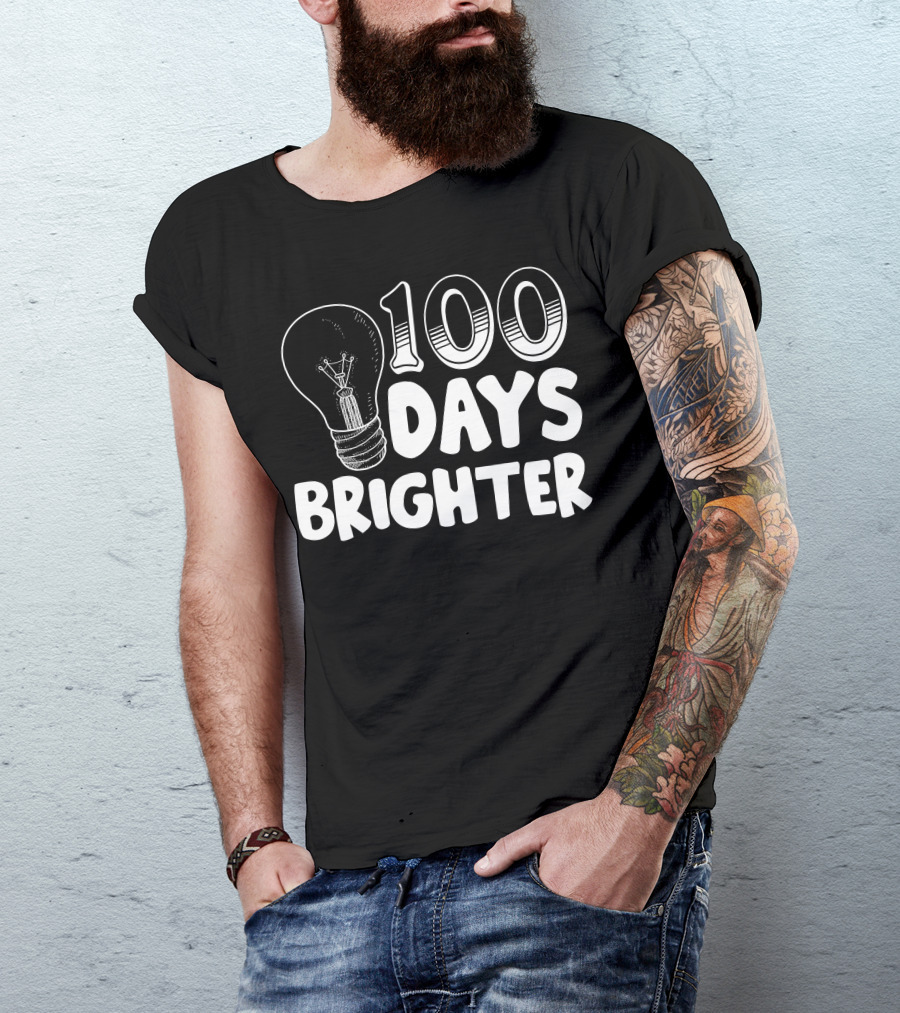 100 Days Brighter Light Bulb T-Shirt