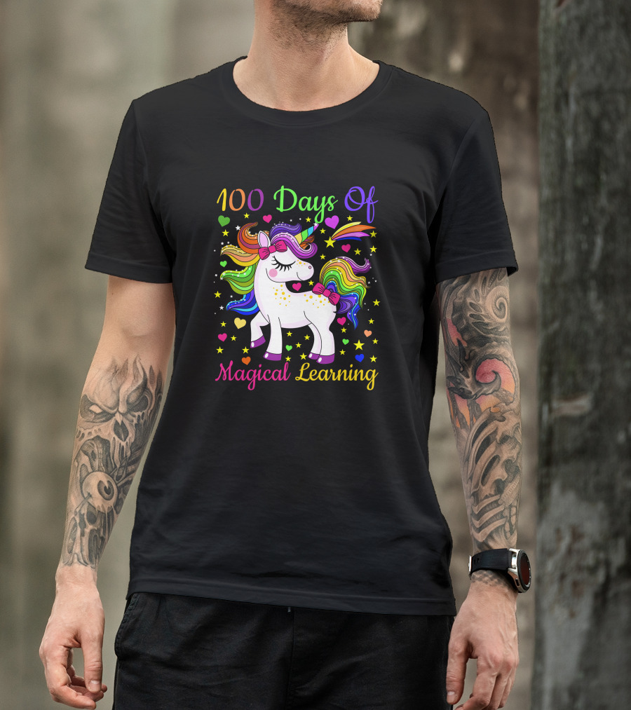 100 Days Of Magical Learning Unicorn T-Shirt