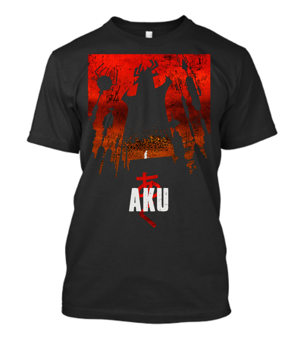 AKU Samurai Warrior Shadow Silhouette Red Sky T-Shirt
