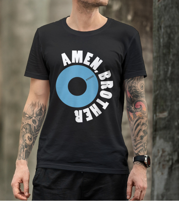 Amen Brother STEREO 45 RPM 7 Inch Retro Vinyl Record T-Shirt