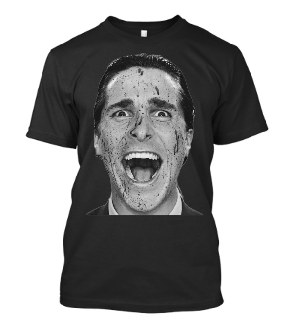 American Psycho Movie Christian Bale Blood-Splattered Face T-Shirt