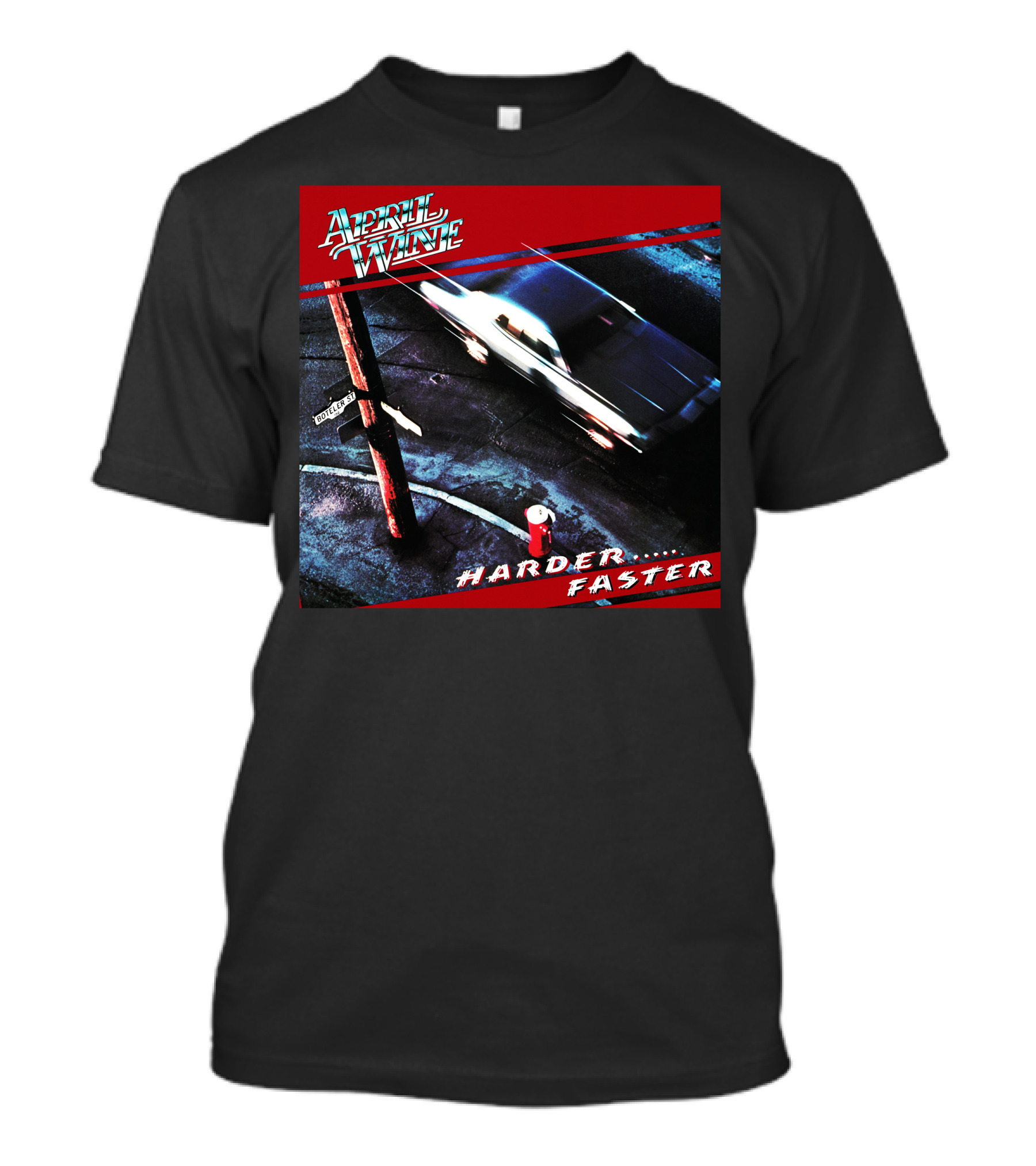 April Wine Harder Faster Album Cover Classic Car Streetscape T-Shirt