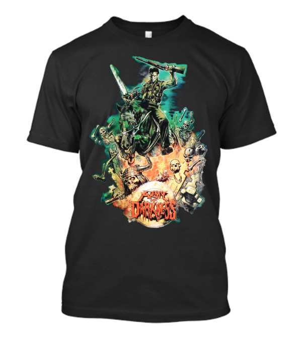 Army Of Darkness Movie Poster Art Featuring Hero And Skeleton Horde By Graham Humphreys T-Shirt
