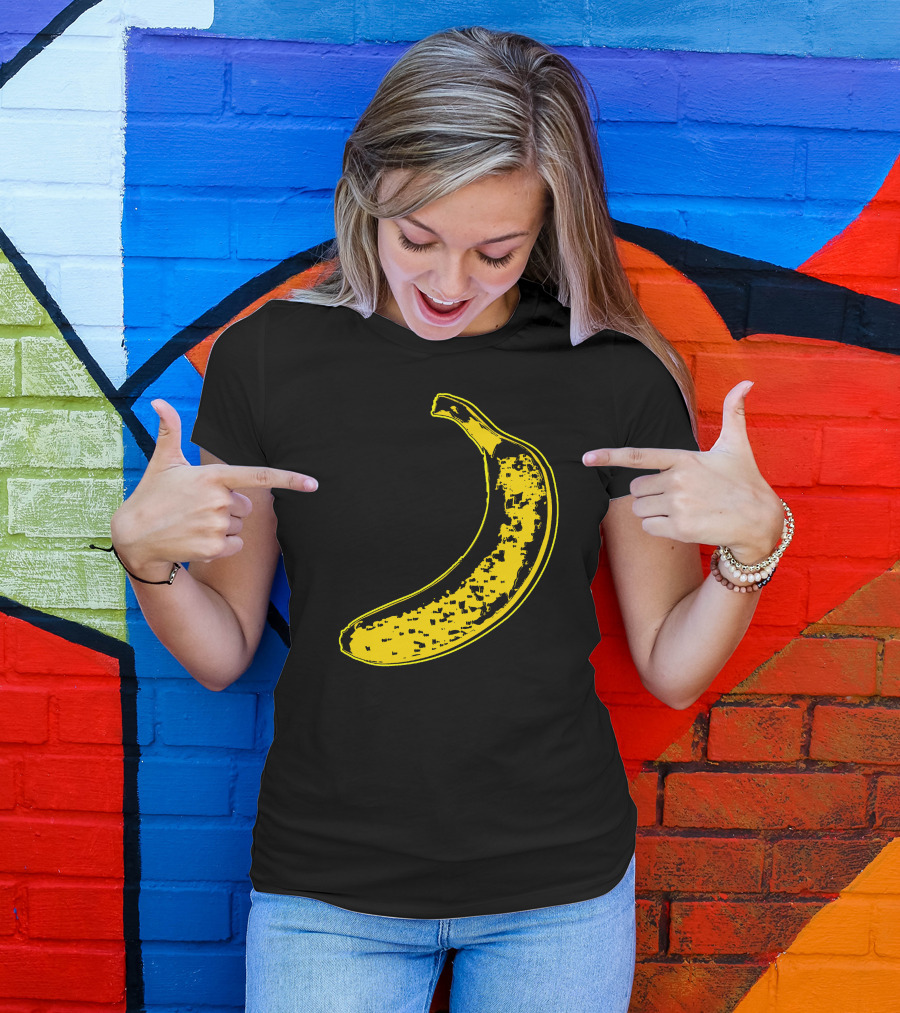 Banana Vit Pop Art Style Andy Warhol Velvet Underground Iconic Banana T-Shirt