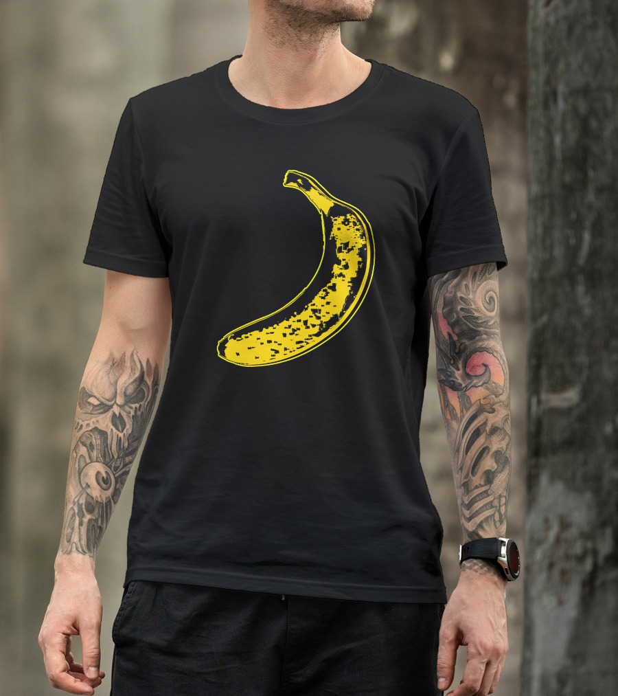 Banana Vit Pop Art Style Andy Warhol Velvet Underground Iconic Banana T-Shirt