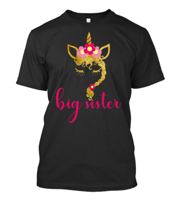 Big Sister Unicorn Announcement For Children And Teens T-Shirt