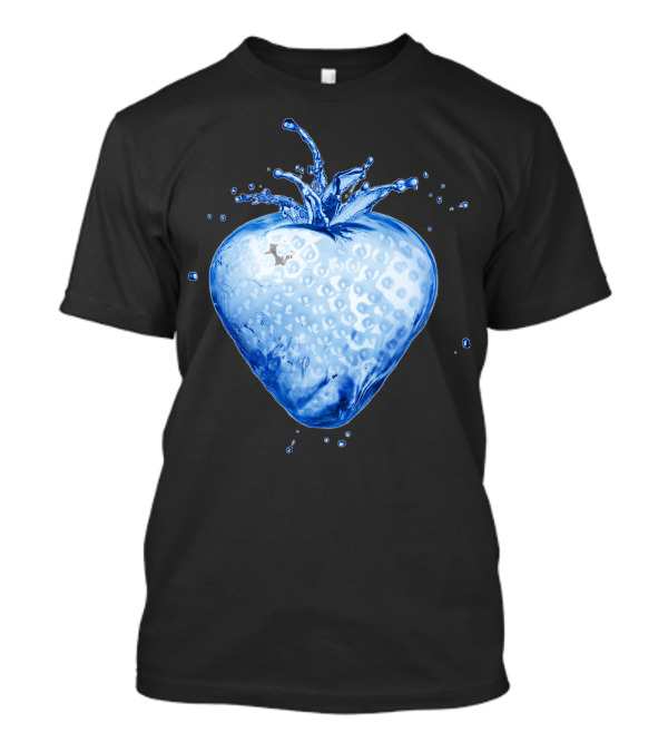 Blue Water Splash Strawberry Photography T-Shirt