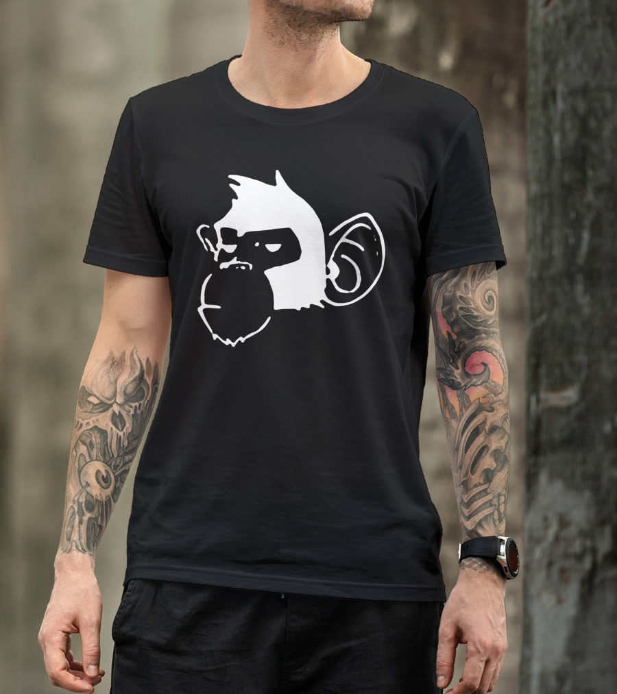 Cheeky Chimp Silhouette With Playful Expression T-Shirt