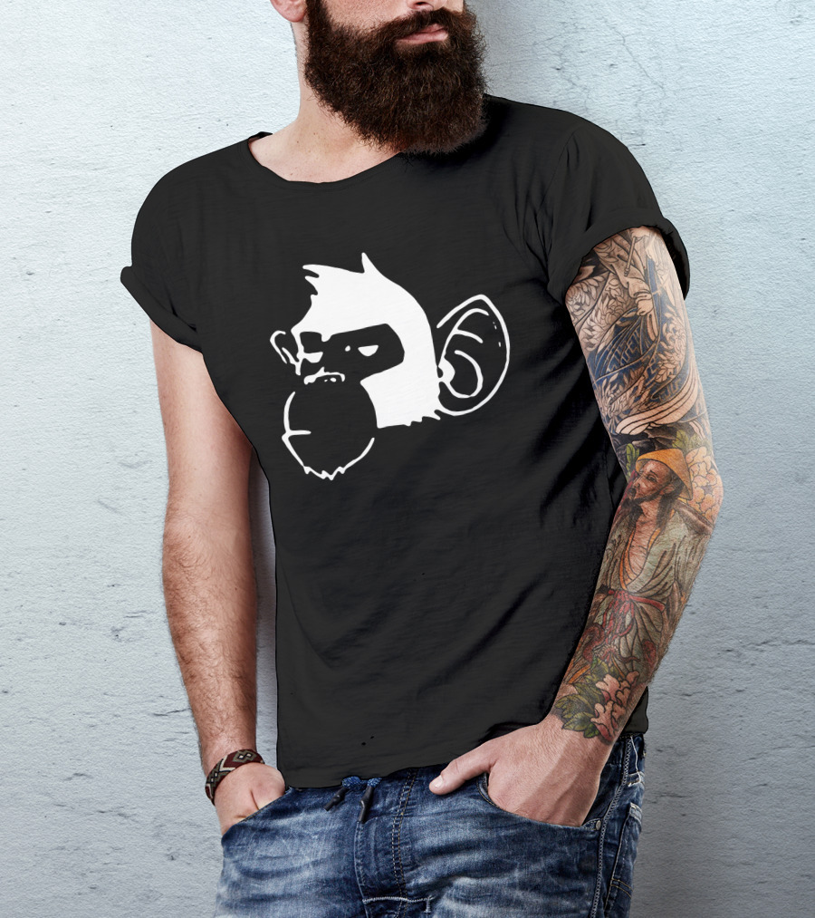 Cheeky Chimp Silhouette With Playful Expression T-Shirt