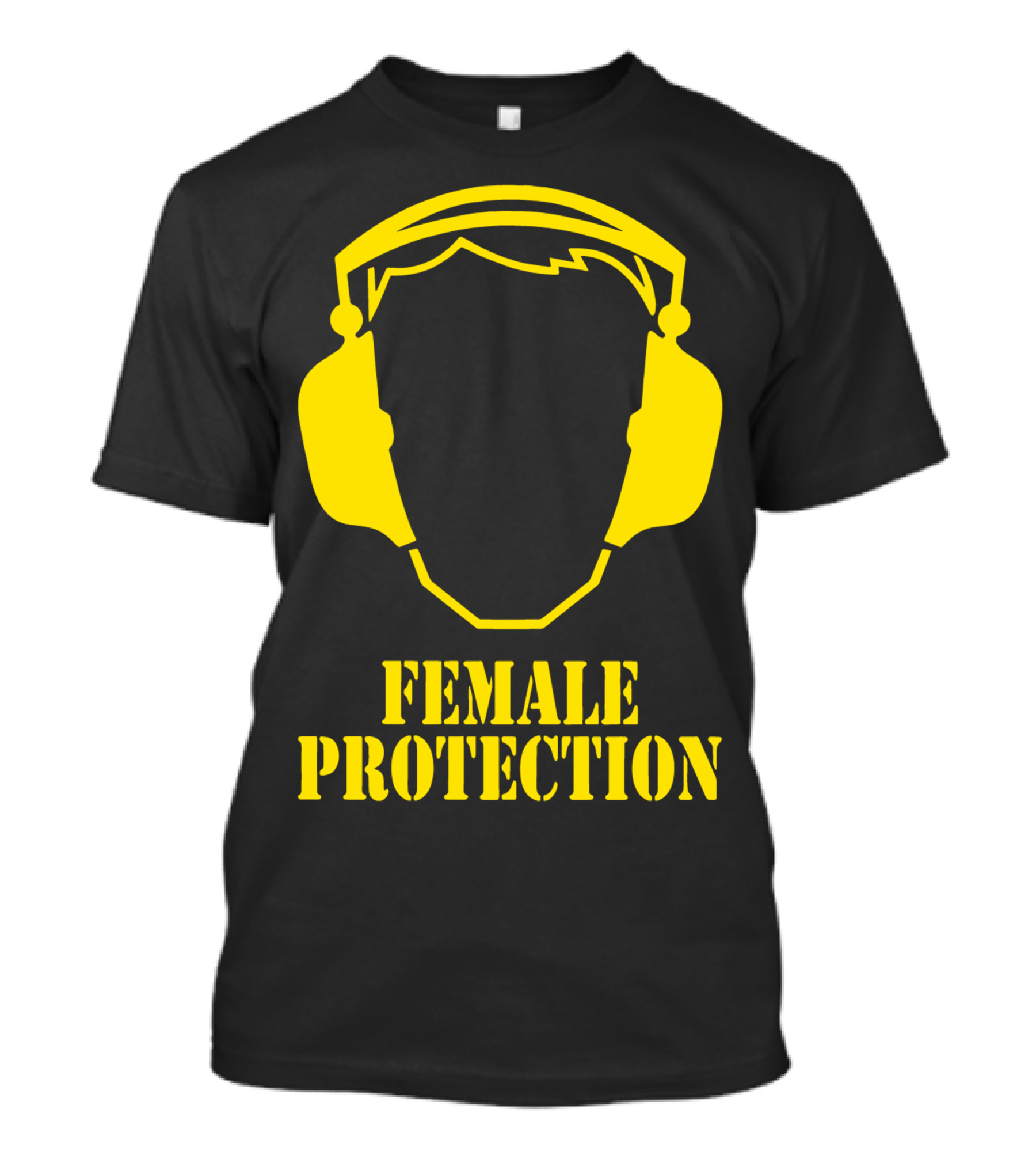 FEMALE PROTECTION Headphones Yellow T-Shirt